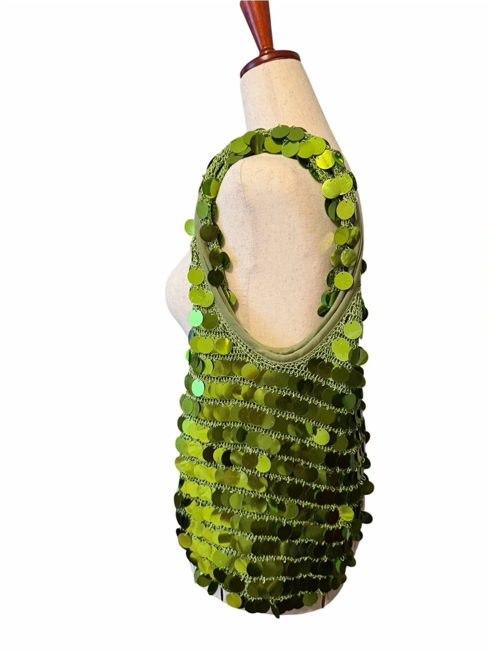 Brand new Y2K 200s Green Sequin Disc Shoulder Bag